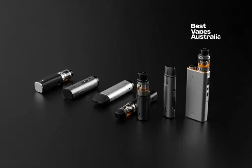 Image illustrating different vape types like pod systems and mods, showcasing potential best vapes Australia offers.